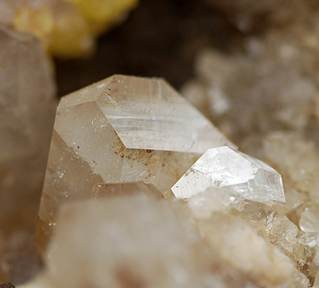 Celestine with Sulfur - Perticara Mine, Novafeltria, province of Pesaro, Marche - Italy